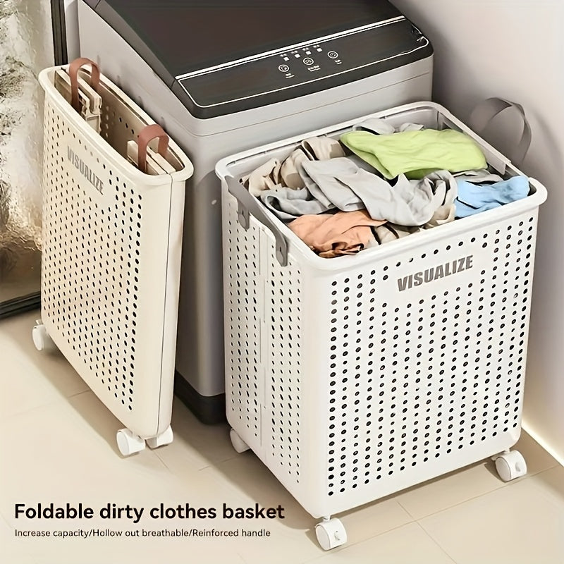 Foldable Laundry Hamper with Wheels, Multi-Size Rolling Clothes Basket for Bedroom, Bathroom, Dorm and RV Laundry Storage and Home Organization