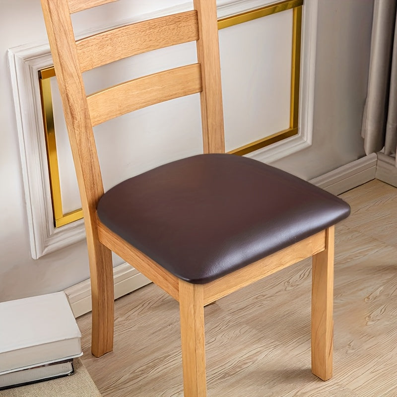 4/6pcs 100% Waterproof PU Dining Chair Slipcovers - Removable Upholstered Chair Cushion Cover For Dining Room, Kitchen, Hotel, And Home Decor