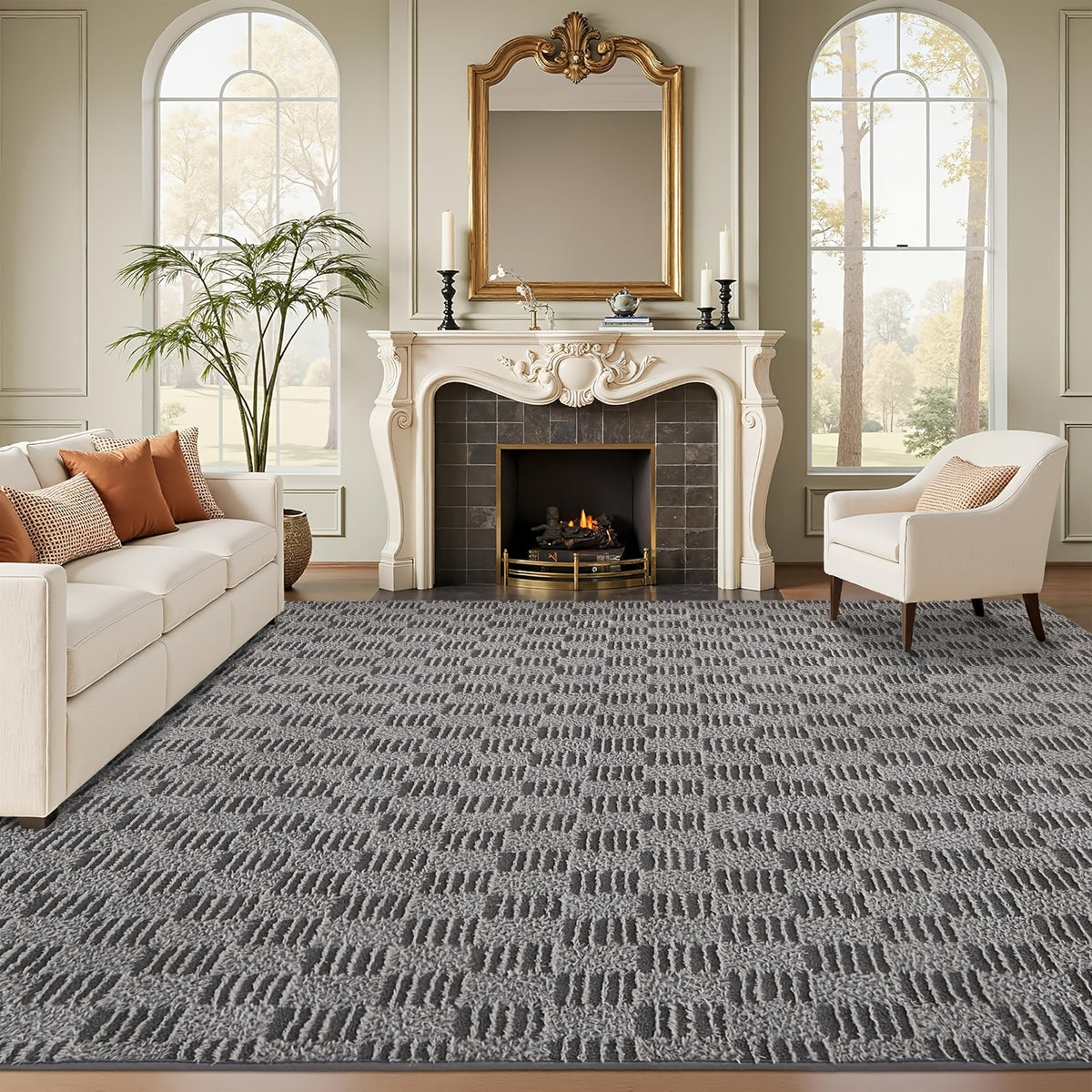6 * 9 Ft Super Soft Fluffy Rug For Interior Modern Fluffy Area Rug, Living Room, Non-Slip, Machine Washable Plush Floor Rug For Living Room, Bedroom, Home Decor, Or Room Decor