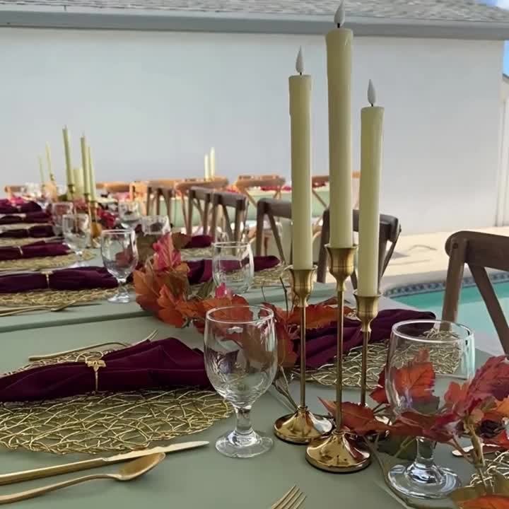 30pcs/48pcs/36pcs Copper Plated Candlestick Holders, Retro Style Minimalist Dining Tables Center Decoration, Suitable for Celebrations, Birthdays, Weddings And Christmas, Parties, Dining Tables, Fireplace Decoration Candle Holders