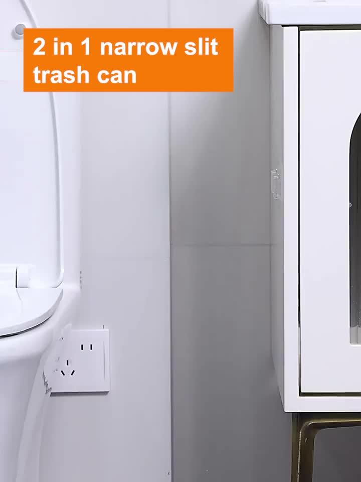 1pc Joybos Wall-Mounted Trash Can with Odor-Sealing Lid, Space-Saving No Power Needed, Durable Plastic Rectangular Design for Bathroom, Bedroom, Office & Dorm, Bathroom Waste Bin, Minimalist Design, Easy to Clean, Odorsealing Bin, Office Supplies