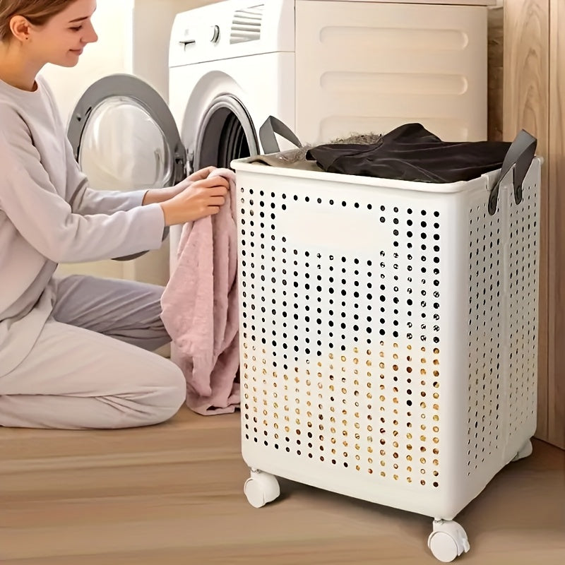 Foldable Laundry Hamper with Wheels, Multi-Size Rolling Clothes Basket for Bedroom, Bathroom, Dorm and RV Laundry Storage and Home Organization