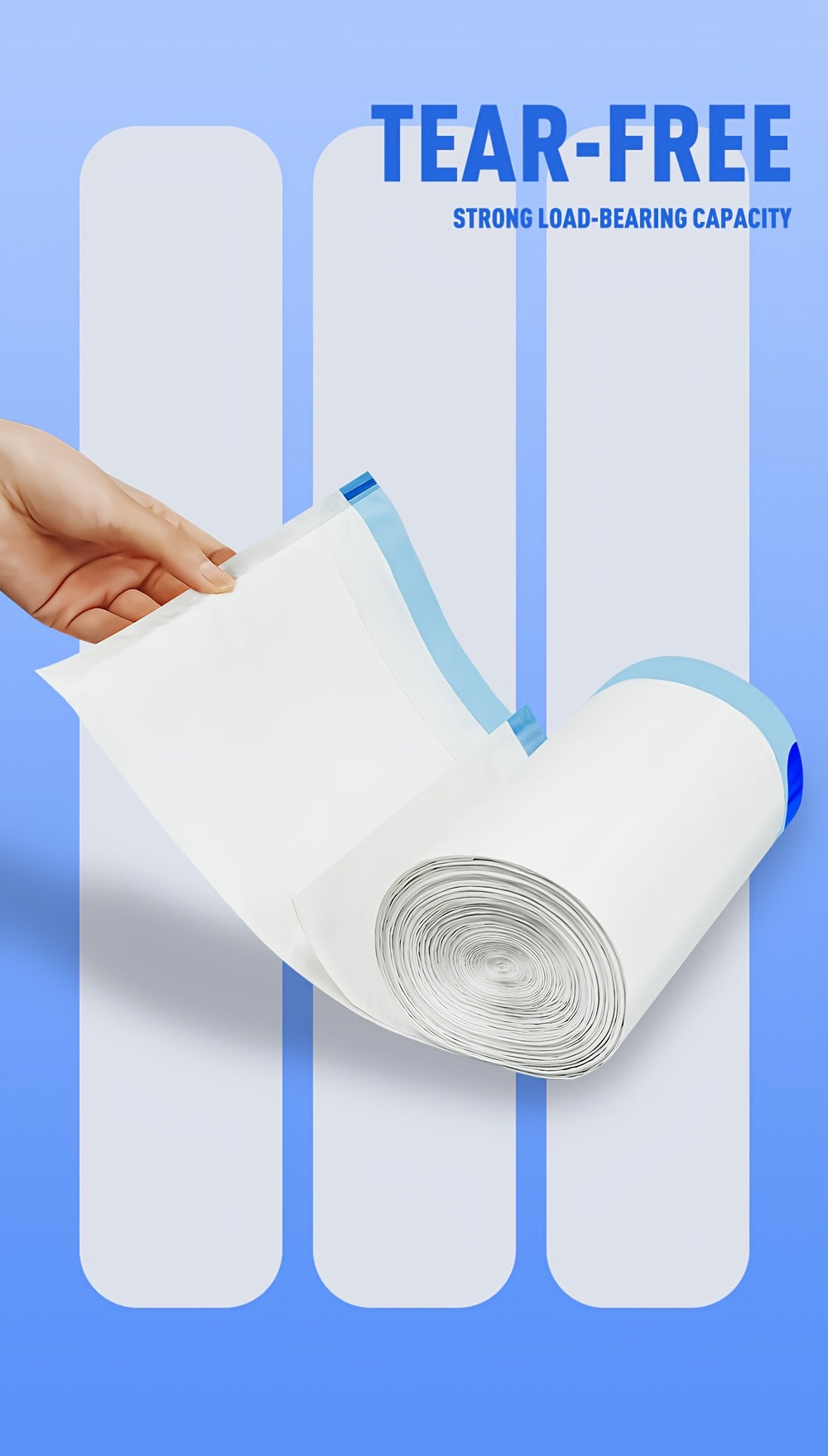 150 Bags Boxed Disposable Non Tear Garbage Bag Puncture Tear Resistant Trash Bags, 50 Bags/Roll 13 Gallon Capacity, ODOR ELIMINATORTECHNOLOGY Kitchen Drawstring Garbage Bags Fresh Clean Scent with Lemon Mint Scent, EASY to USEDRAWSTRINGS MORE DURABLE