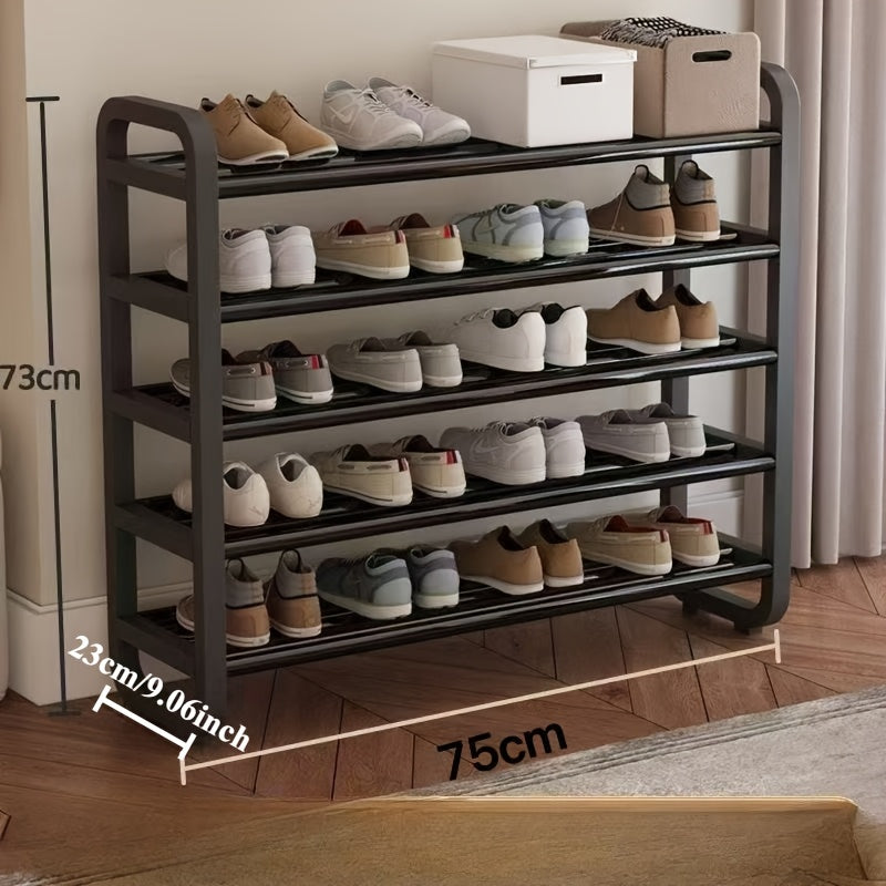Space-Saving 5-Tier Shoe Rack, Durable, Narrow Design, Multi-Layer Craftsmanship, No Wood, Floor Mount, with Electricity-Free Use for Entryway And Dorm Storage, Living Room Compatible, Shoe Racks, Shoe Storage Organizer, Shelf