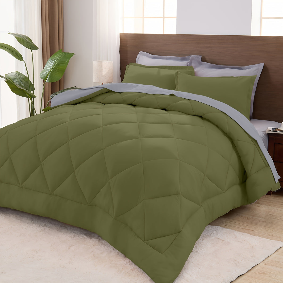 2/3pcs Luxury Comforter Set Warm & Soft & Breathable - Quilted Bedding With Fluffy Fill - Perfect For All Seasons With 1 Comforter And 1/2 Pillowcases-Random Color