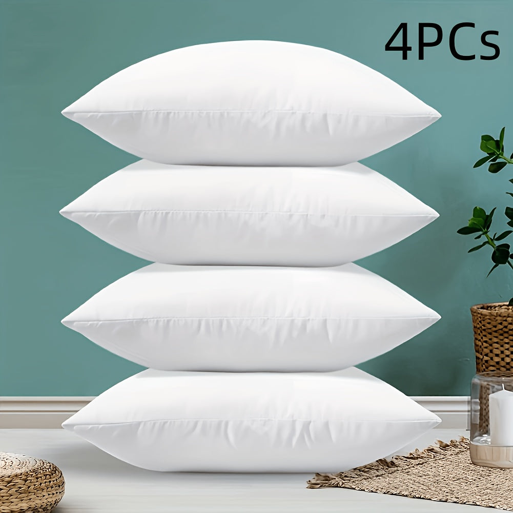 1/4pcs Soft And Fluffy White Square Filling, Insert for Placing Pillows, Hypoallergenic 100% Fiber Pillow Core, Washable, Suitable for Living Room, Bedroom, Sofa, Office, Home Decoration, Room Decoration, Outdoor Terrace Decoration; Christmas Gifts