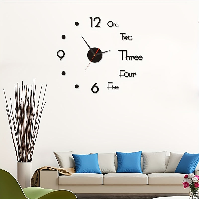3D Illuminated Silent Wall Clock - Battery Operated Plastic Round Sticker Clock for Living Room, Bedroom, Office Decoration And More, Who Can Say No to a Clock Where You Can See The Time Clearly Without Turning on The Lights? Welcome to Order!