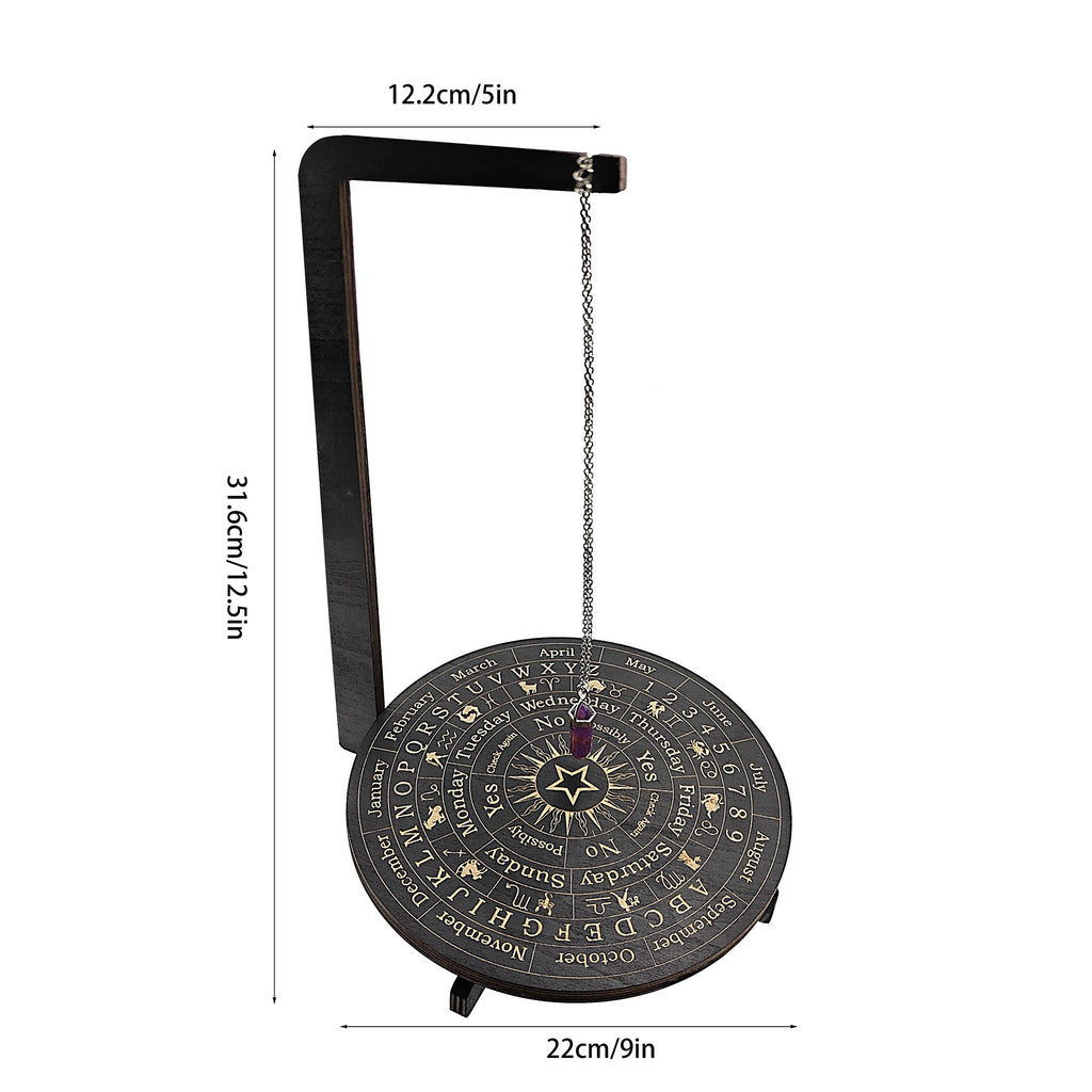 Three-Dimensional Wooden Stand for Divination, Featuring Witchcraft Elements, Crystal Display, And Altar Supplies. Ideal for Pendulum Use And Meditation