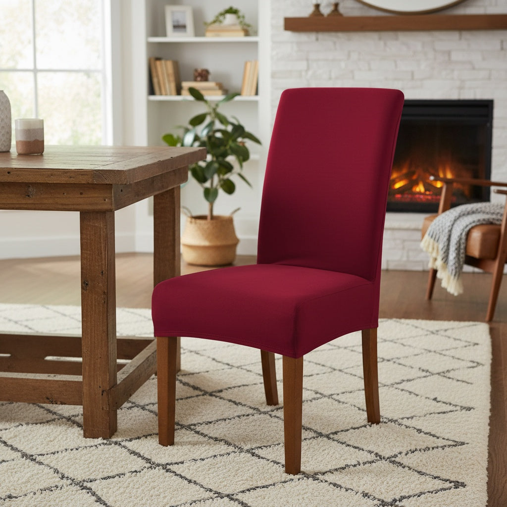 4pcs Set/6pcs Set Milk Elastic Home Kitchen Dining Chair Slipcover, Chair Cover, Furniture Protector For Wedding Office Living Room, Easy To Install, Suitable For Any Dining Chair.Halloween Gift, Halloween Home Decorations