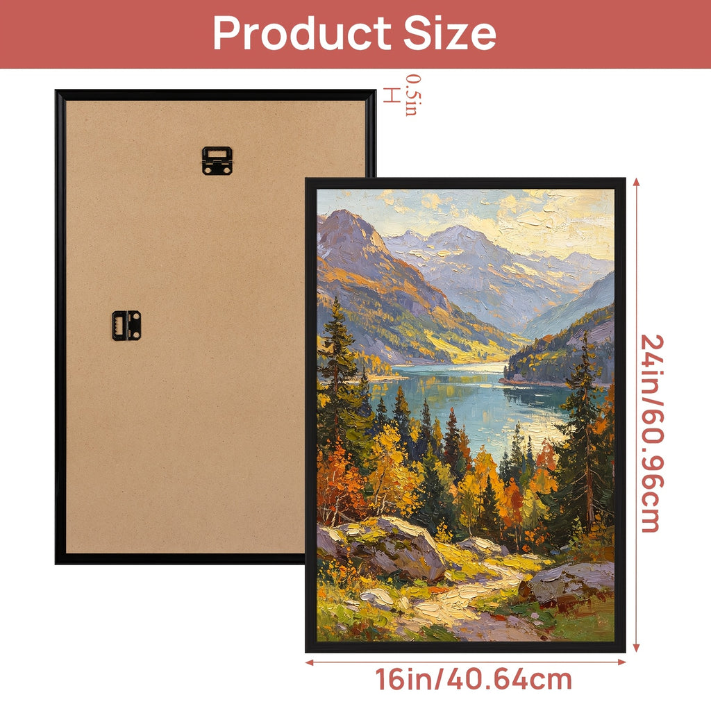 3 Pack 16x24 Picture Frame White/ Black/ Golden/ Natural, Scratch-Proof Poster Frames 16 x 24 for Photo Gallery - Slide-In Strips, Horizontal or Vertical Wall Mounting