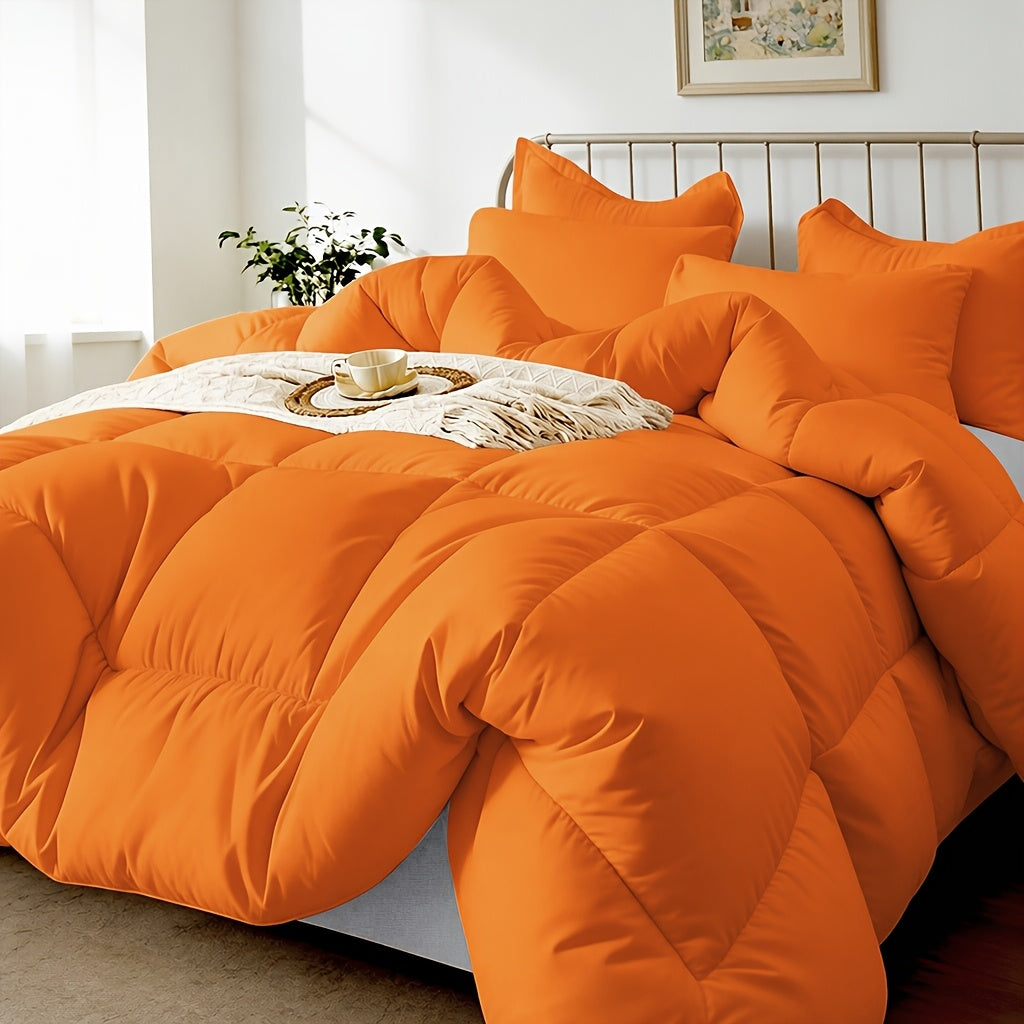 2/3pcs Solid-color Diamond-quilted Comforter Set. Easy Clean, Fabric Soft Breathable. Includes 1 Comforter, 1/2 Pillow Shams. Fits All Bed Sizes Matches Various Bedroom Decor. Suitable for All Seasons Ideal As A Gift, Include Random Color