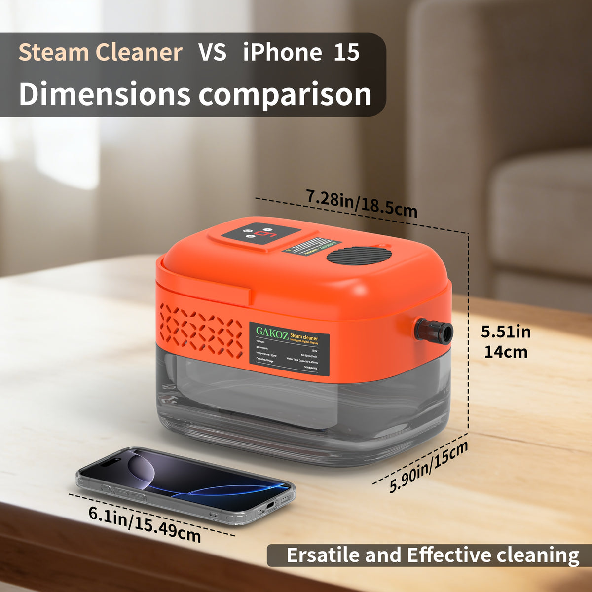 Household High Pressure Steam Cleaner, Steam Cleaner Handheld, High Temperature Carpet Cleaner, Handle Gear Switch Adjustment, LCD Display, 40.58oz Water Tank Capacity, Suitable for Kitchen Fumes, Sofas, Easter Gifts,