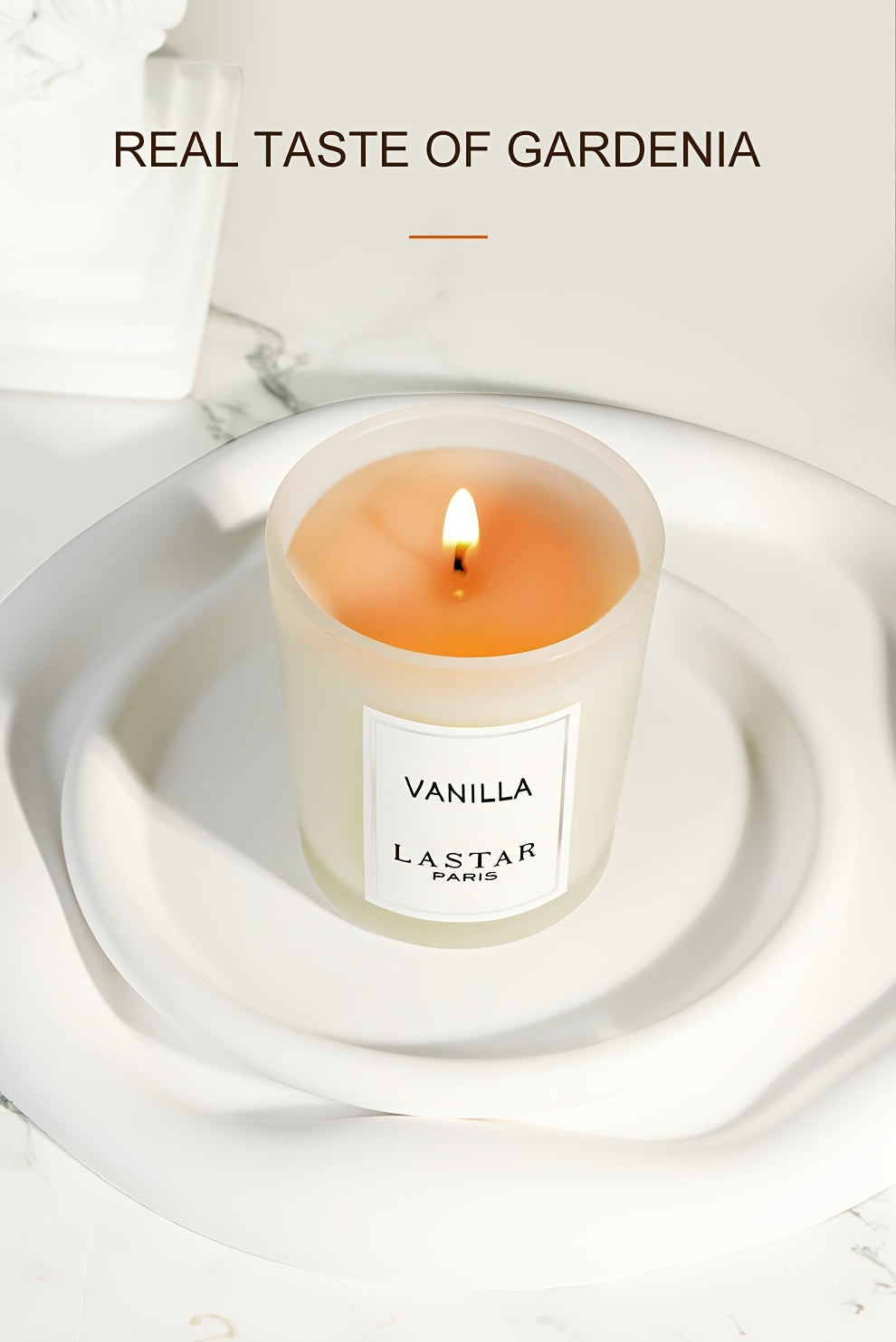 1pc Vanilla Scented Soy Wax Candle In Frosted Glass Jar - Single Wick, Smokeless, Ideal for Bedroom & Living Room Ambiance, Seasonal Celebrations, Valentine's Day Gift, Living Room Decor | Sophisticated Packaging | Smokeless Candle
