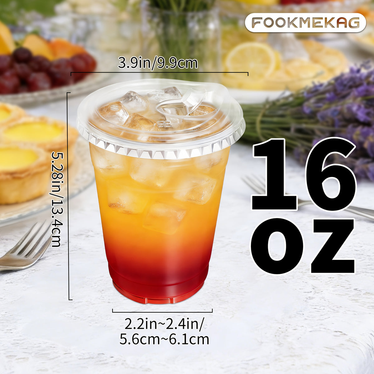 [100pcs]Clear Plastic Mug with Slanted Lid - Disposable Iced Coffee Cup, Smoothie & Cold Drink Storage Container - PET Crystal Party Mug - Perfect Choice for Mother's Day, Halloween, Christmas, Thanksgiving, Small Parties And Family Gatherings
