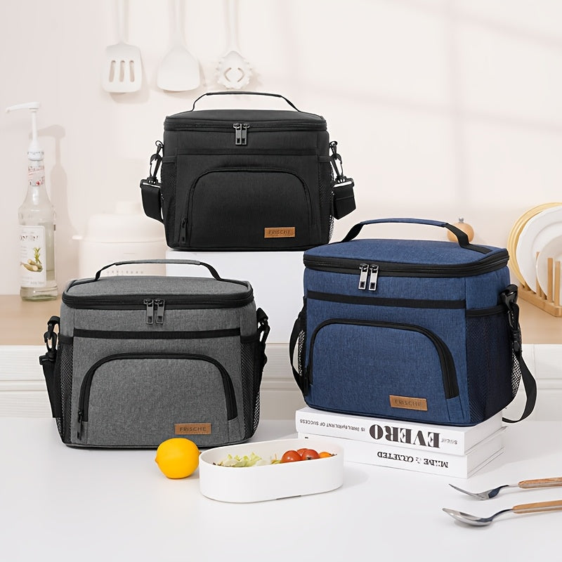 Newest Insulated Lunch Bag, Reusable Insulated Lunch Bag for Men And Women, Leakproof Freezer Bag with Adjustable Shoulder Strap, Portable Fresh Cooler Bag, Outdoor Insulated Handle Bag for Office, Travel, Beach, Picnic, Camping, School