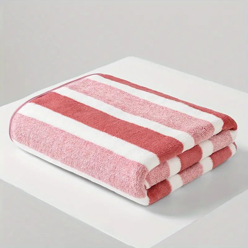 1/4pcs Striped Bath Towel Set, Beach Towel Bath Towel, Absorbent And Quick-Drying Shower Towel, Super Soft And Skin-Friendly Bathing Towel, for Home Bathroom, Ideal Bathroom Supplies Family Essentials. 70X140Cm/27.6X55.1 Inches