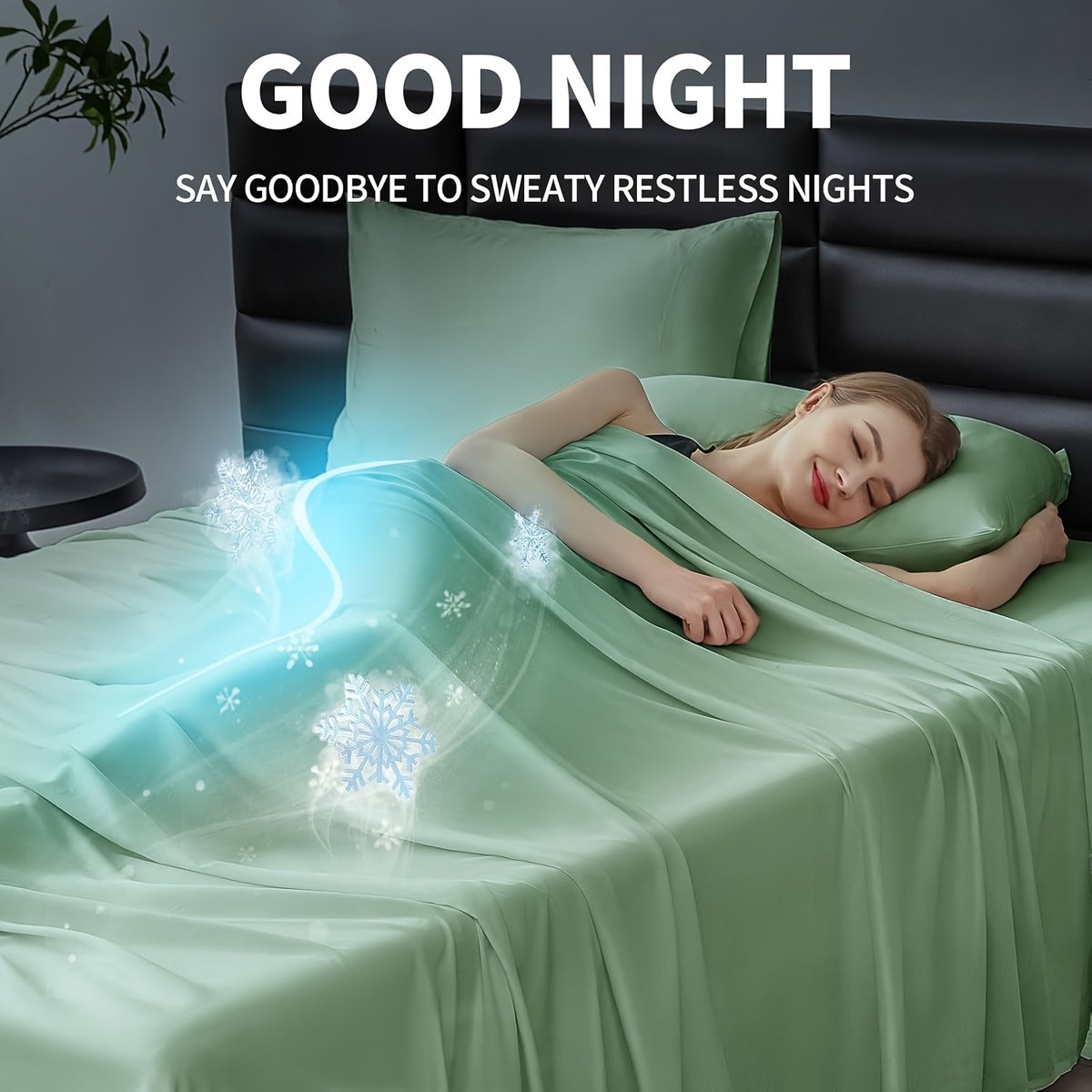 4pcs 2200TC Cooling Bamboo Bed Sheet Set Summer Chill Collection-16" Deep Pocket - Ultra Soft Luxury Bedding W/ Flat Sheet, Fitted Sheet & Pillowcases (Beat The Hea Stay Cool All Night) Queen Size Sheet Set Breathable Sheets Sets Queen Size Gifts