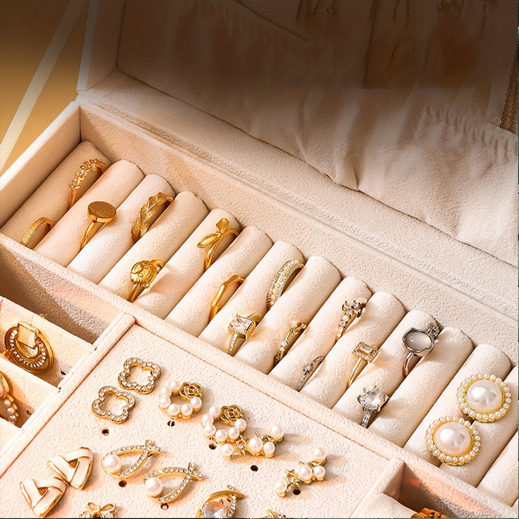 KYPHIREL - Premium Jewelry Storage Box for Necklaces, Earrings, Studs, Bracelets, Rings, and Exquisite Golden Jewelry - Large Capacity - Mother's Day Gift, Father's Day Gift, Teacher's Day Gift, Halloween, Thanksgiving, Christmas, Gift, Jewelry Boxes