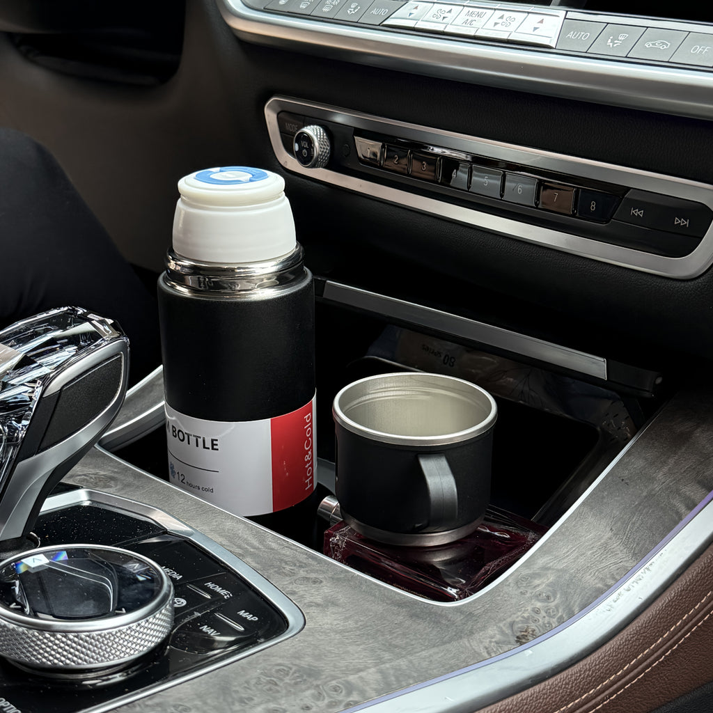 4pcs Per Set, Including 3 Small Cups+1 Water Cup, Insulated Cup Set, Stainless Steel Bottle 500Ml/ 16.9Oz Insulated, Perfect for Hot And Cold Drink, Perfect for Business And School Three Lid Portable Fashion Spot Business Event Gift Set Stainless