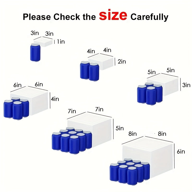 6pcs Buffet Risers, Food Risers for Buffet Table Display Stand Shelf for Party Catering Dessert Collectibles Acrylic Cube Boxes Display with Hollow Bottoms White Set, (3", 4", 5", 6", 7", 8", 9", 10")