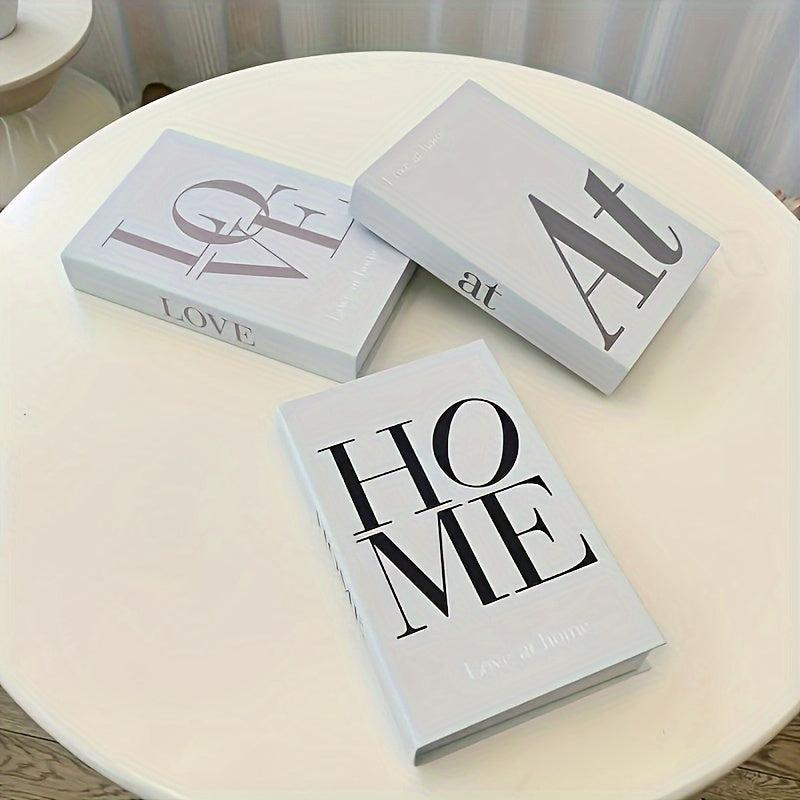 3pcs Simulation Book Decor Ornament, Nordic Simple Solid Color Decorative Book Hotel Template Room Soft Decoration Ornament, Modern Home Simulation Book Model Props Book, for Home Room Living Room Office Decor