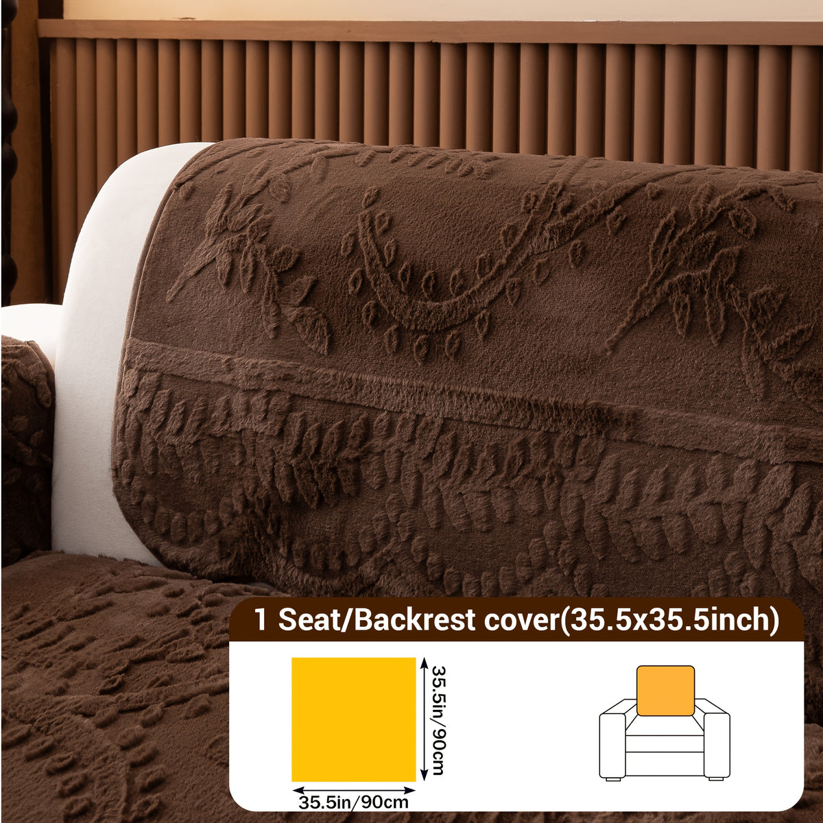 1pc Thickened Quilted Machine Washable Sofa Cushion, Faux Rabbit Fur Comfort Warm Non-slip Plush Sofa Cover, Breathable and Comfortable Pet-friendly for Bedroom, Office, Living Room, Suitable for 2/3/4-seater Sofa, Home Winter Decor, Christmas Gifts