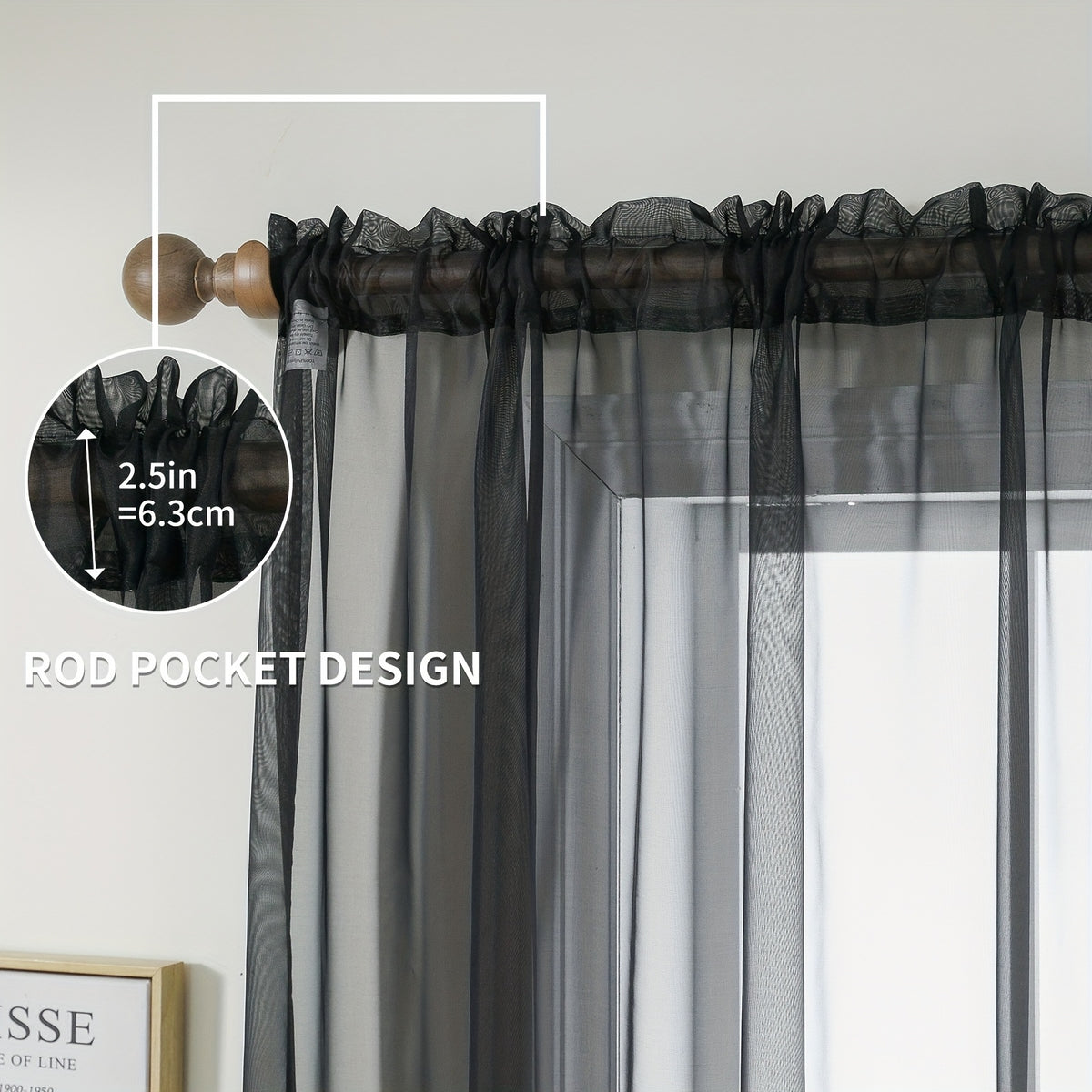 4pcs Set Of Transparent Gauze Curtains, Hanging From The Top Through A Pole, Natural Filtering, Dreamy And Hazy, Beautifying The Room Decoration Windows, Suitable for Living Rooms, Bedrooms, Study Rooms, Dining Rooms, Balconies, Dressing Rooms