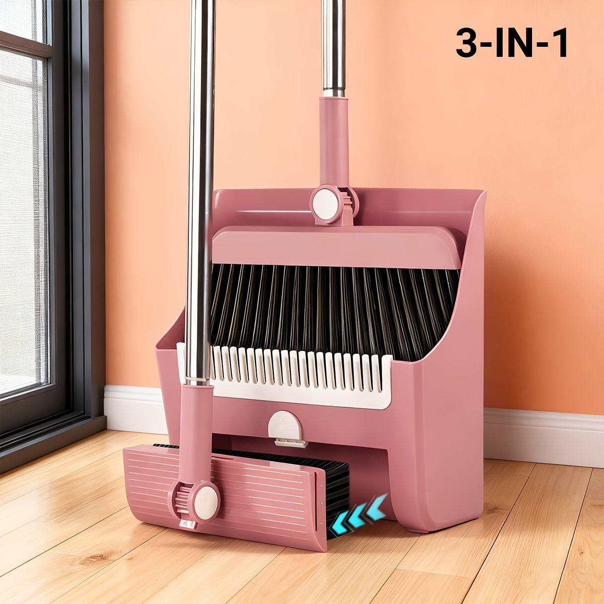 2-In-1/3-In-1/4-In-1 Broom with Dustpan Combo Set, Non-Stick Hair Cleaning for Hard Floors, Long Handle Sweeping for Living Room, Bedroom, Bathroom, Durable, Easy Storage, Rotatable, Foldable, Efficient Cleaning, Flexible Design, Fast Dust Removal