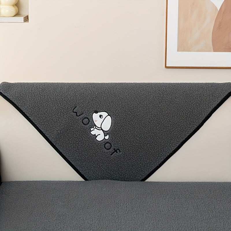 1pc Sherpa Couch Protector, Enhanced Sofa Cover, Suitable for Pets, a Favorite Among Pets, Thick Plush Sofa Shield, Non-Slip Plush Sofa Cover, Furniture Protection Cover, Home Decor for Bedroom, Office, And Living Room