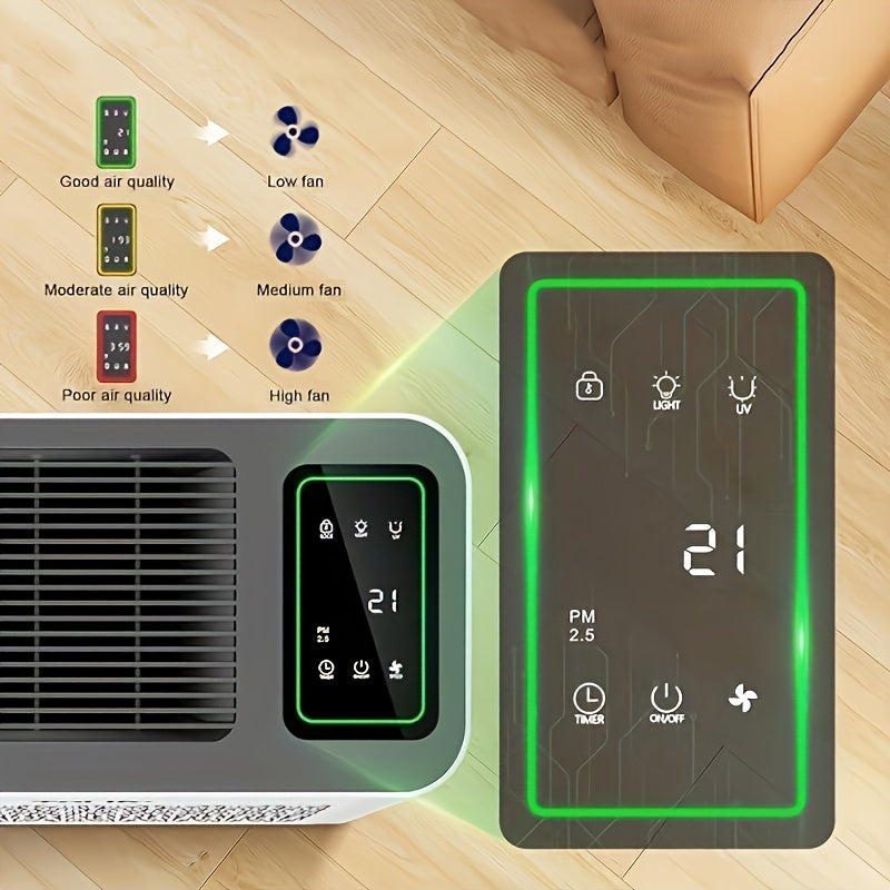 Air Purifier, Home Large Space Air Purifier Up to 1095 Square Feet, PM 2.5 Display Air Quality Sensor, Automatic Mode, Timer, HEPA Air Purifier to Improve Indoor Air Quality, Suitable for Home, Office And Family Room, Gift for Father's Day