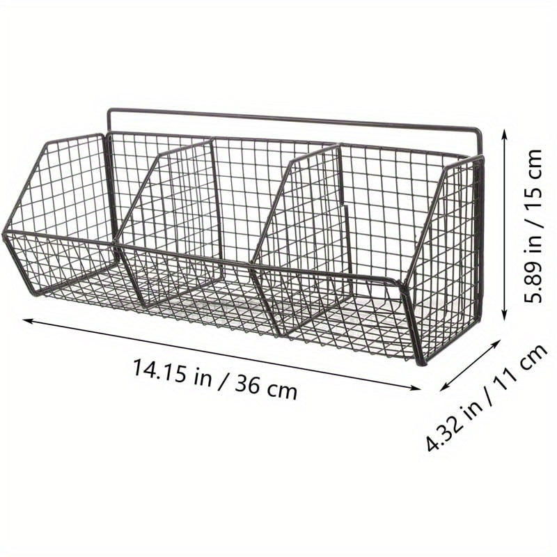 Sturdy Wire Storage Shelf, Wall-Mounted Kitchen Organizer to Save Space - Ideal for Garlic, Onions, And Vegetables - Perfect for Compact Areas to Keep Spices, Garlic, And Vegetables - Excellent for Home Organization