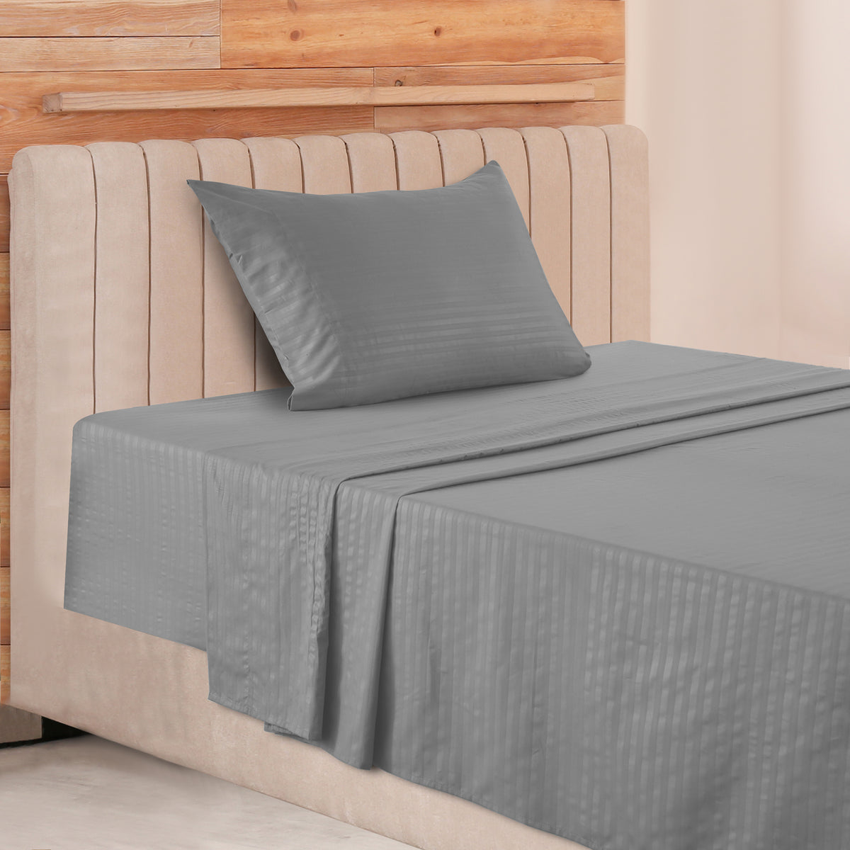 Lux Decor 4/3 Pieces Striped Bed Sheets Set - Hotel Luxury Sheets, Deep Pocket Up to 16 Inches, Extra Soft, Breathable Cooling Sheet & Pillowcases, Easy To Fit, Wrinkle Free, Fade & Stain Resistant Bedding Set