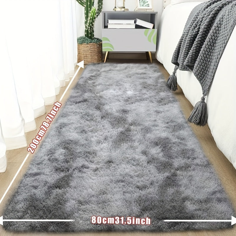 [Plush Fluffy Mat] 1pc Tie-Dye Plush Soft Interior Fluffy Mat, Modern Luxury Plush Mat, Absorbent, Non-Slip &, Suitable for Living Room and Bedroom Areas, Home Decor