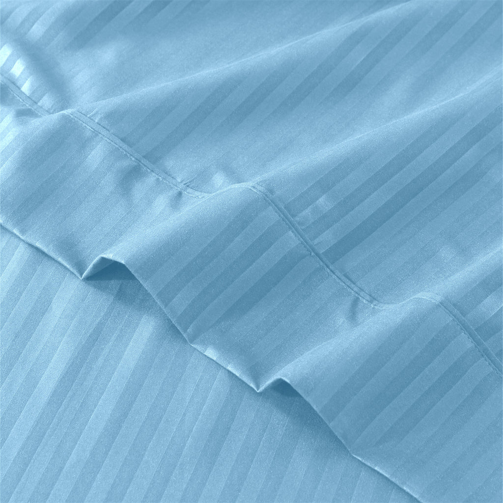 Lux Decor 4/3 Pieces Striped Bed Sheets Set - Hotel Luxury Sheets, Deep Pocket Up to 16 Inches, Extra Soft, Breathable Cooling Sheet & Pillowcases, Easy To Fit, Wrinkle Free, Fade & Stain Resistant Bedding Set