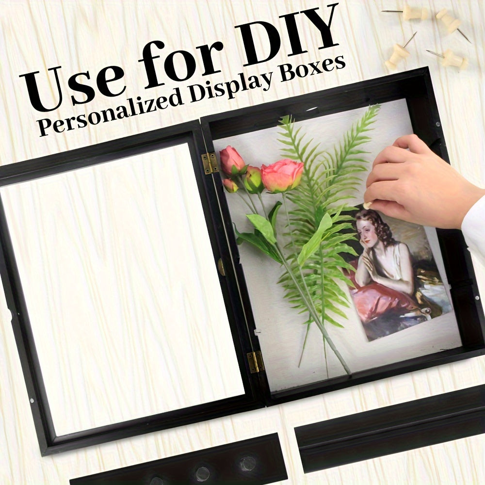 11X14/12X16 Shadow Box Frame with Linen Back - Large Rustic Memory Display Case for Flowers, Pictures, Championship Rings, Medals, Coins, Pins Collection And More, Including 4 Removable Shelves