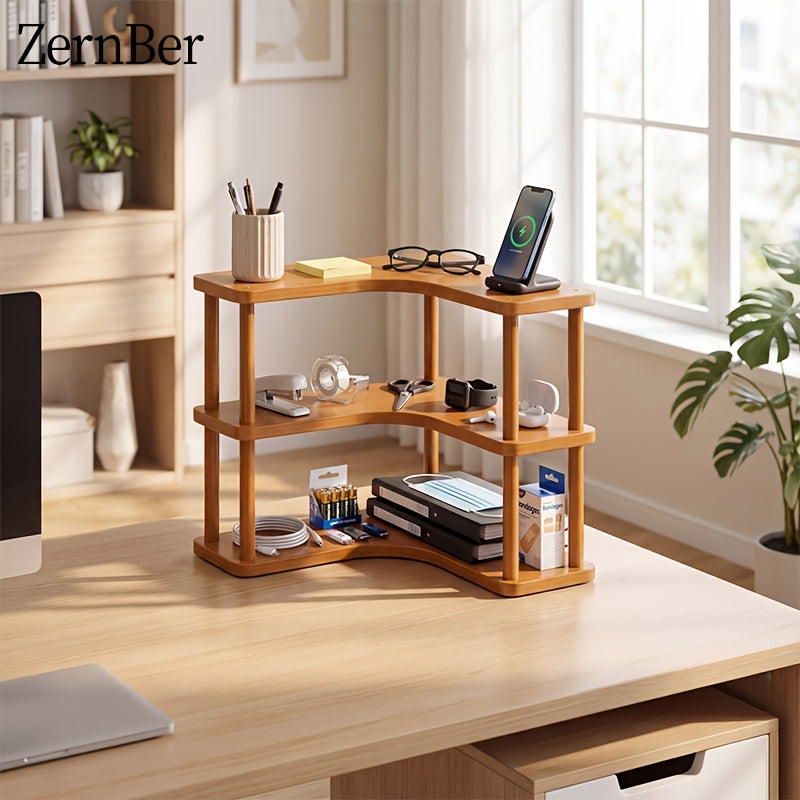 Triangular Design Fits Corner Storage Spaces. Oven Triangle Storage Rack Features Multi-tiered Design for Efficient Organization of Coffee Accessories, Cups, Kitchen Odds and Ends, and More. Countertop Storage., Corner Shelves