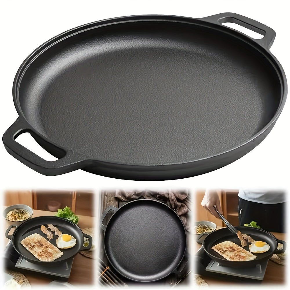 1/2/3pcs Cast Iron Pan, Pre Seasoned, Outdoor Camping Cookware Multifunctional, Non-stick, for Pizza Lovers, Home Kitchens, Outdoor Cooking, Durable, Even-Heating, Versatile, Compatible with All Stoves, Perfect for Home Kitchens And Outdoor Cooking