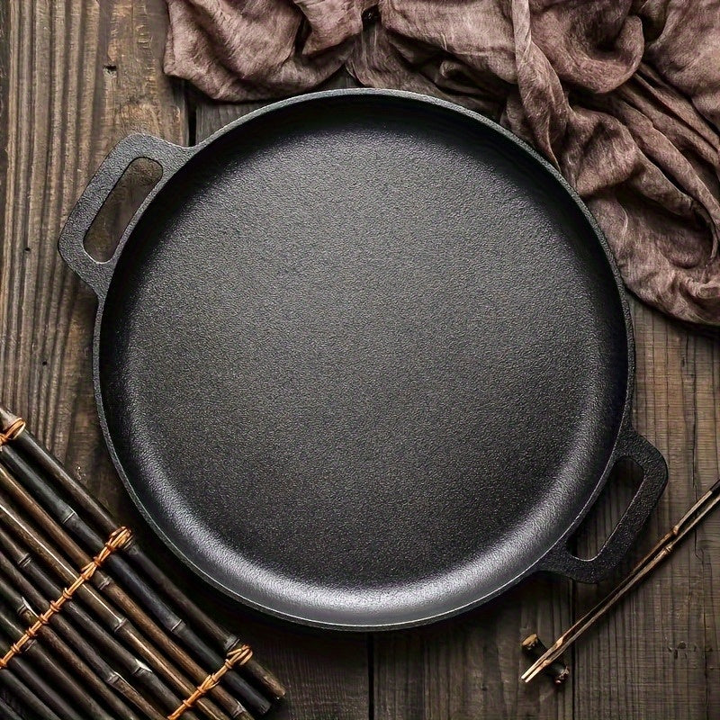 1/2/3pcs Cast Iron Pan, Pre Seasoned, Outdoor Camping Cookware Multifunctional, Non-stick, for Pizza Lovers, Home Kitchens, Outdoor Cooking, Durable, Even-Heating, Versatile, Compatible with All Stoves, Perfect for Home Kitchens And Outdoor Cooking