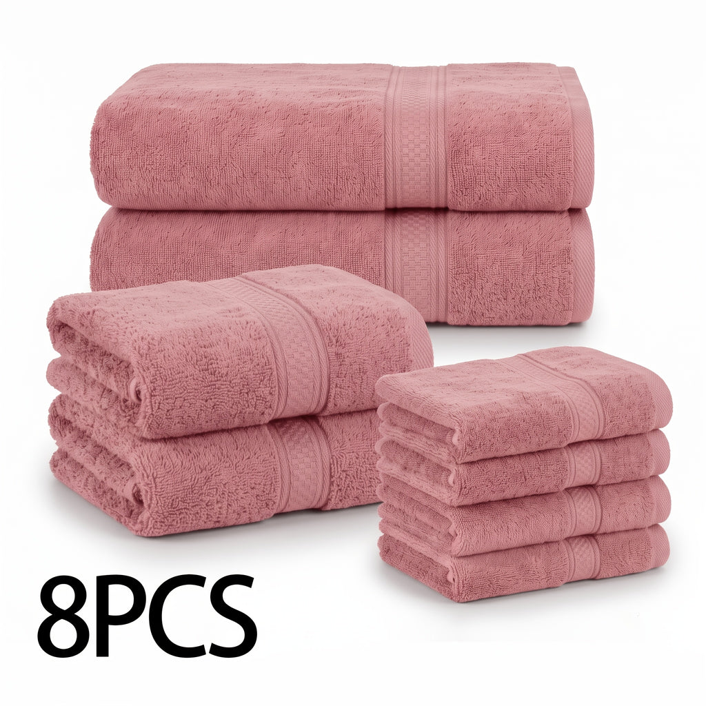16pcs/8pcs 2 Bath Towels, 2 Hand Towels, 4 Washcloth, Towel Set Luxurious, Soft, Skin Friendly, Good Water Absorption, Quick Drying, Thick Towel, Suitable for Families, Hotels, Travel, Valentine'S Day Gift for Couples, Wash Cloths
