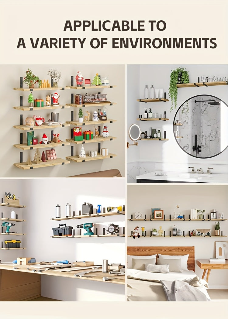 Floating Shelves 10-Piece Set, 15.8 x 5.9 Inch Wall Display Shelves for Books, Small Plants, Photos and Collectibles in Bedroom, Kitchen and Living Room