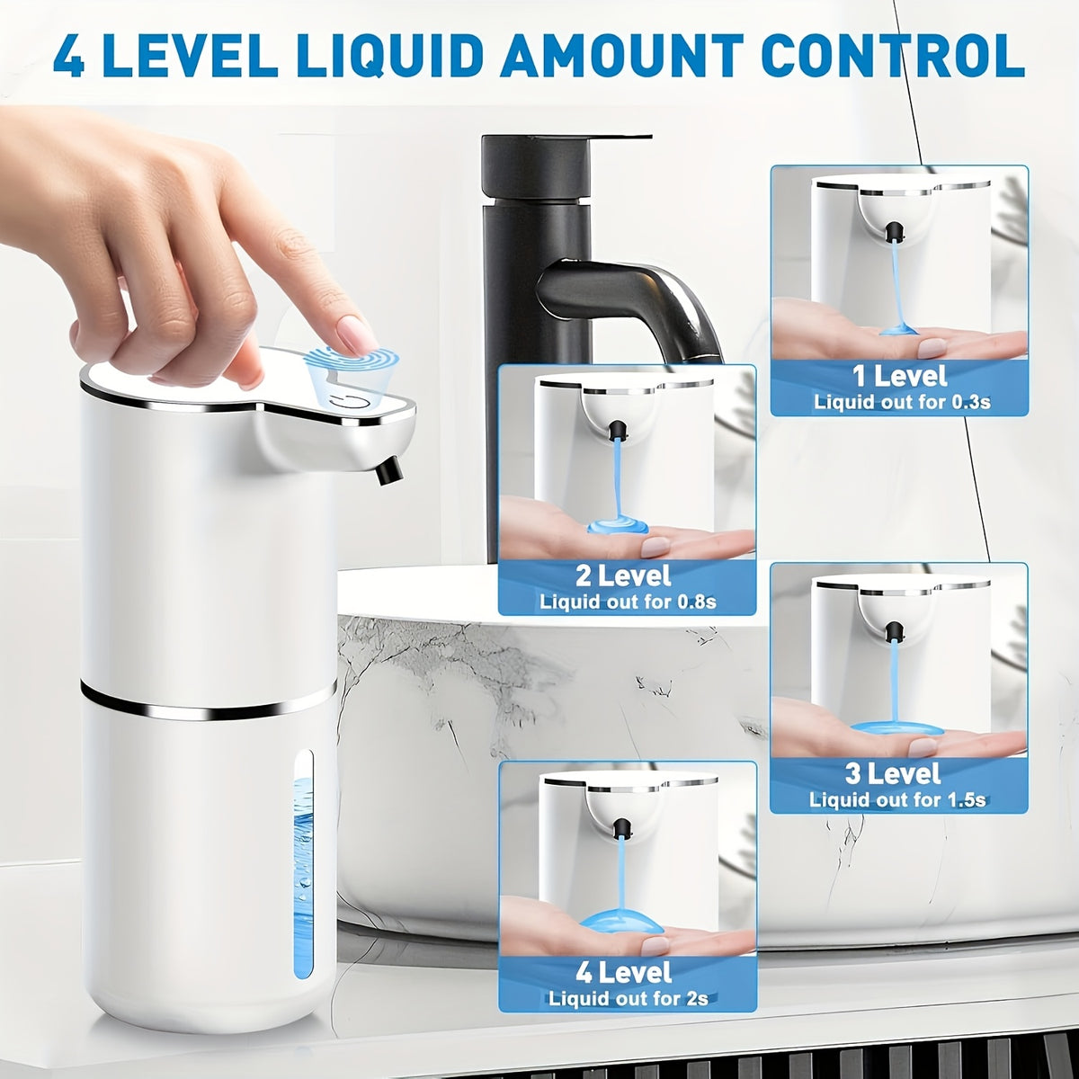 Intelligent Electric Induction Soap Dispenser, Hand Soap Dispenser, Kitchen Sink Soap Dispenser, Foam Soap Dispenser Wall Mounted, Suitable for Families, Hotels, Dormitories, And Other Places