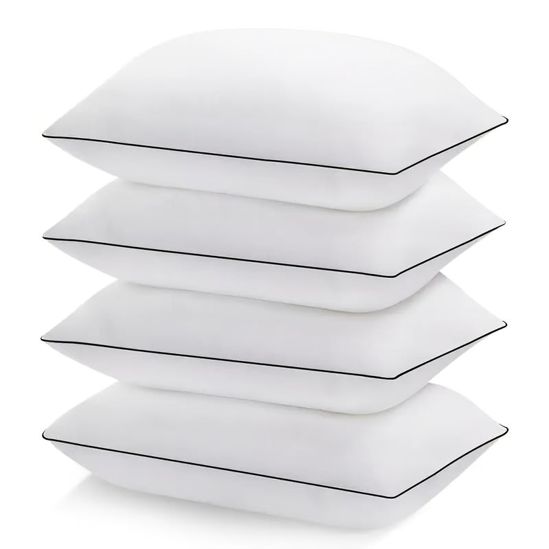 Bed Pillows for Sleeping, Soft Down Alternative White Pillow Sets in Queen and Upgraded King Options for Home Bedding and Guest Bedroom Comfort