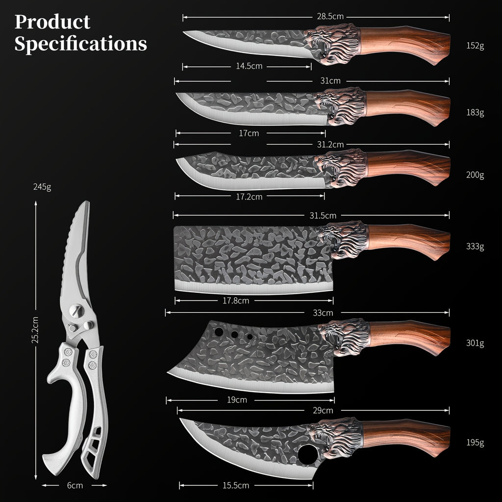 3/6/7pcs Professional Kitchen Chef Knife Set, Knife, Hotel Gift Visit, Outdoor Camping Car Knife Set, Chef Knife Utility Knifeing Knife Slicing Knife Fish Knife Butcher Knife Kitchen Scissors Boning Duck Fish Scissors
