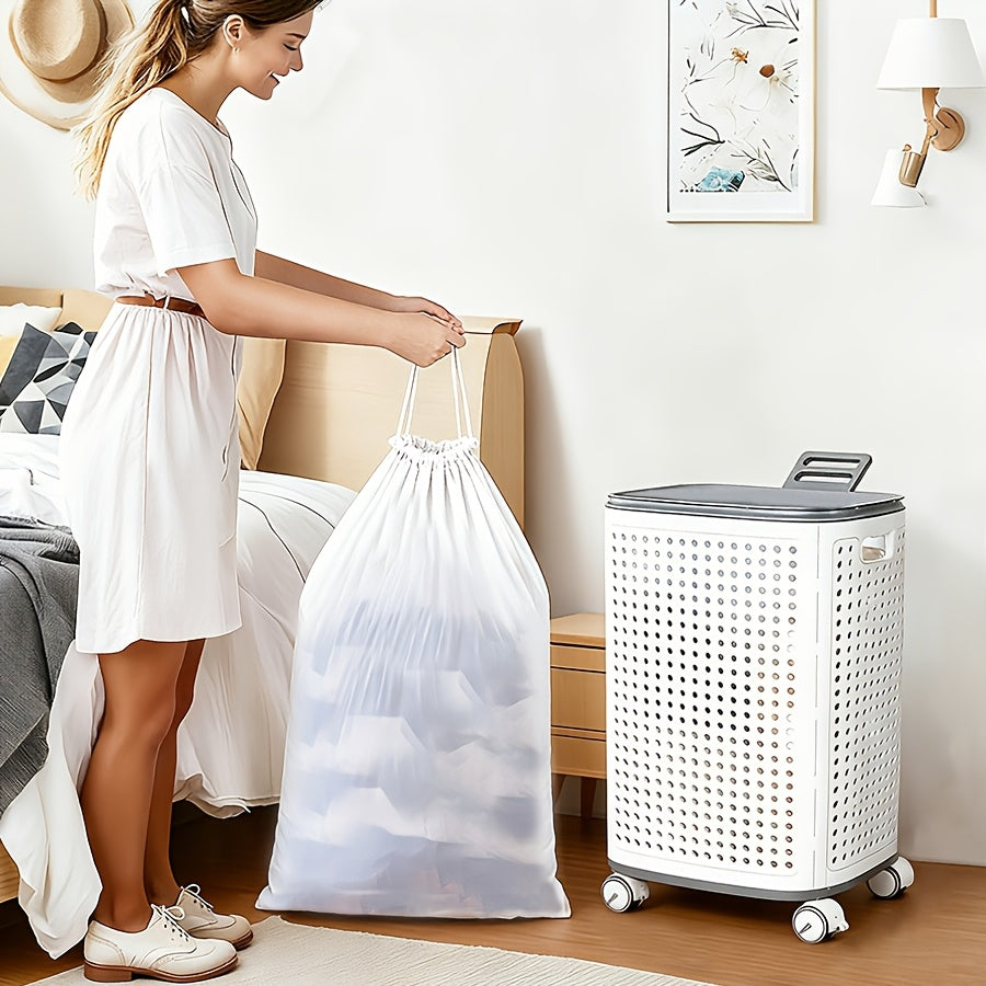 Foldable Laundry Hamper with Wheels - Multi-Size Dirty Clothes Basket for Laundry, Ironing, And Storage - Versatile Organizer for Dorms, Bathrooms, Bedrooms, Rvs, And Homes - Practical And Decorative Gift for Any Occasion