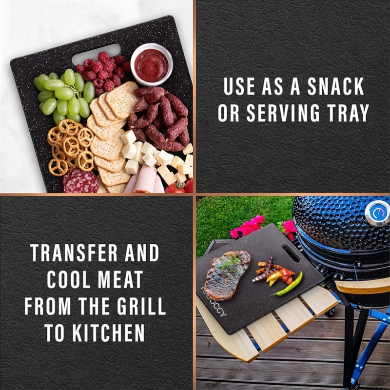 3pcs/SET Kitchen Chopping Board, Two -color Large, Medium, Small -sized 3 -piece Set Of Cutting Board, Excluding BPA Cutting Board, Plastic Cutting Board With Easy Shaking Handle, Non -porous Meat Cutting Board