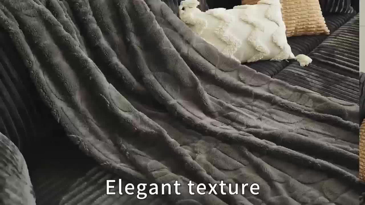 3D Geometric Patterns Blanket, Soft Cozy Fluffy Warm Hand Made Throw Blankets for Couch, Sofa, Chair, Bed, Camping, Picnic, Travel Lightweight Bed Blanket.