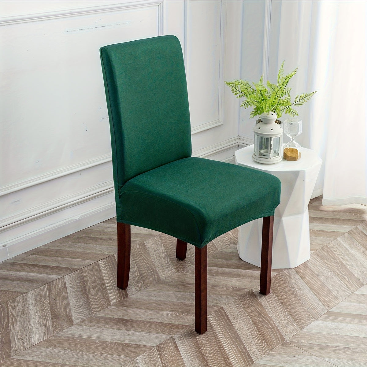 4pcs Set/6pcs Set Milk Elastic Home Kitchen Dining Chair Slipcover, Chair Cover, Furniture Protector For Wedding Office Living Room, Easy To Install, Suitable For Any Dining Chair.Halloween Gift, Halloween Home Decorations
