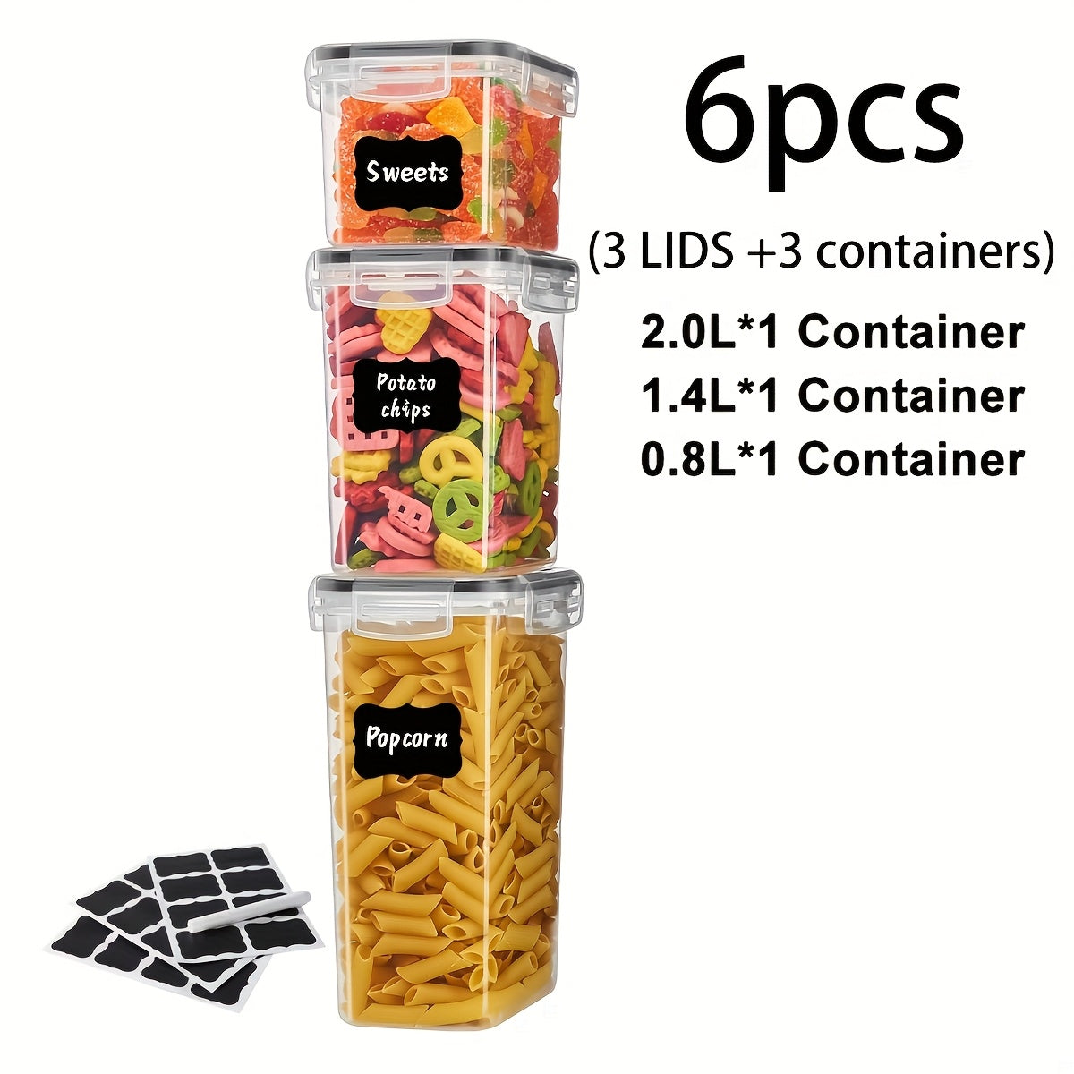 14/18/30/48/60/84pcs Airtight Food Storage Containers with Lids, BPA Free Plastic Kitchen Storage Containers for Rice, Spaghetti, Cereal, Pasta, Flour And Sugar Containers, 7/9/15/24/30/42 Lids+7/9/15/24/30/42 Containers Kitchen Additions