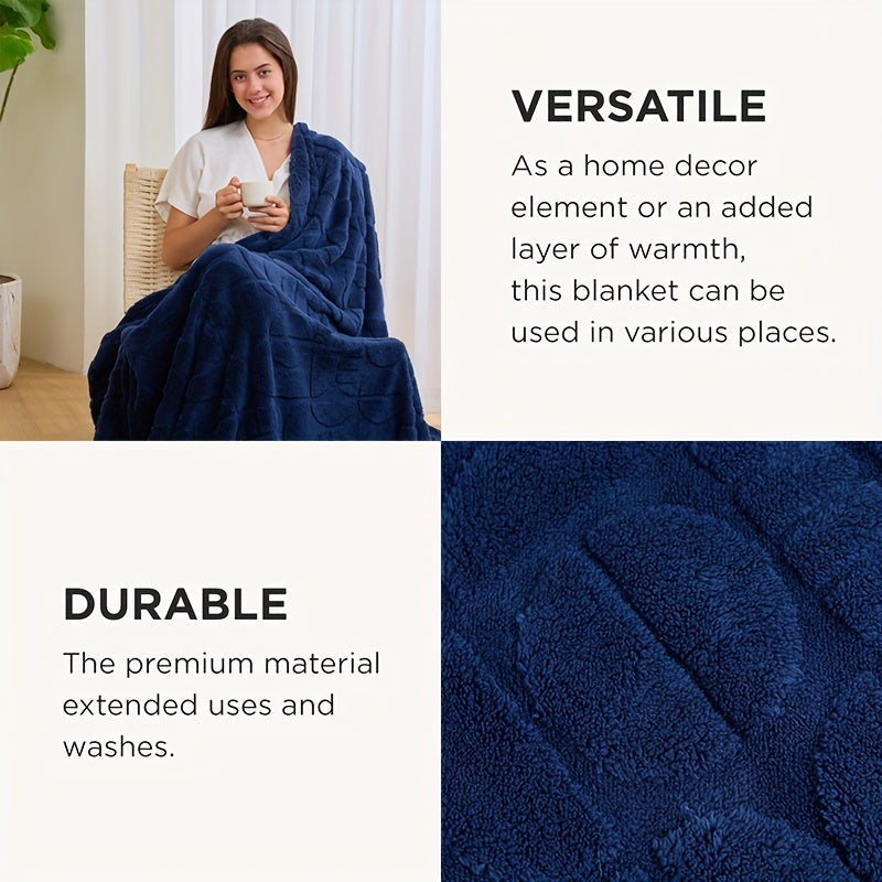 3D Geometric Patterns Blanket, Soft Cozy Fluffy Warm Hand Made Throw Blankets for Couch, Sofa, Chair, Bed, Camping, Picnic, Travel Lightweight Bed Blanket.