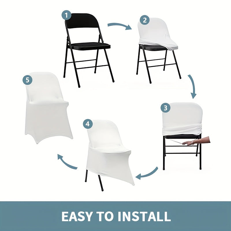 10/30/50/100pcs High-Quality Spandex Folding Chair Covers - Wedding Decorations Essential - Wedding Stuff, Perfect For Party Supplies, Birthday, Camping & Halloween Decor